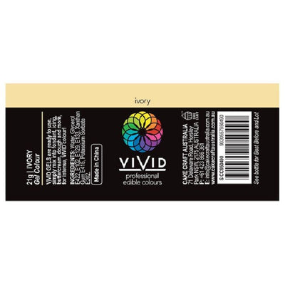 Vivid Gel paste food colouring Ivory Information label