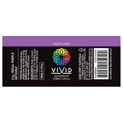 Vivid Gel paste food colouring Regal Purple Information label