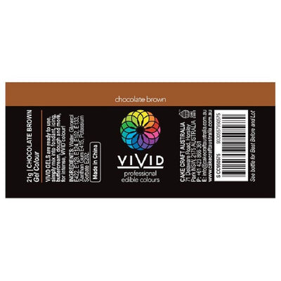 Vivid Gel paste food colouring Chocolate Brown Information label