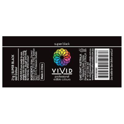 Vivid Gel paste food colouring Super Black Information label