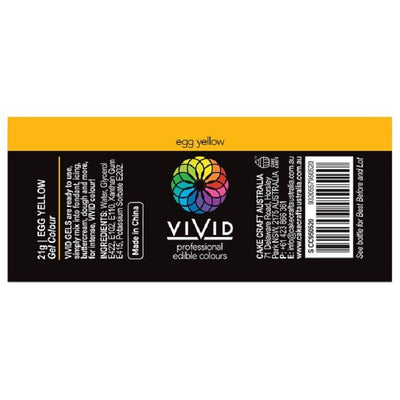 Vivid Gel paste food colouring Egg Yellow Information label