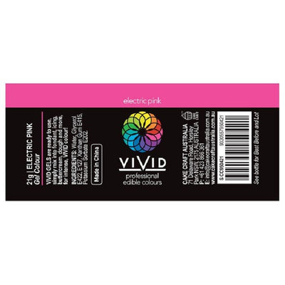 Vivid Gel paste food colouring Fuchsia Pink Information label