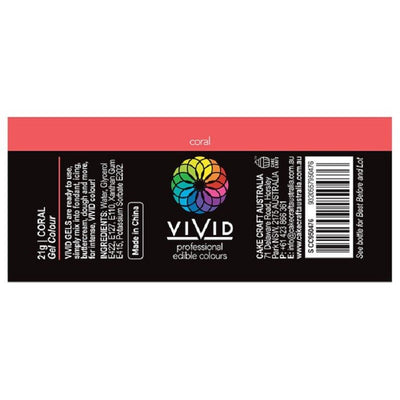 Vivid Gel paste food colouring Coral Red Information label