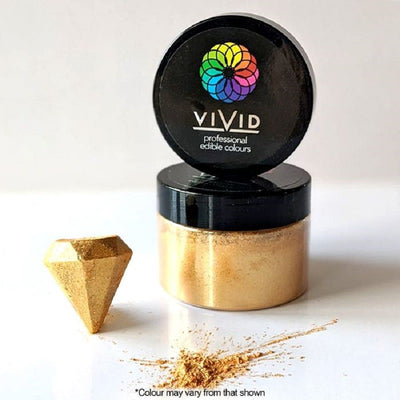 Vivid Shimmer Antique Gold Large 50g pot Edible Metallic lustre dust