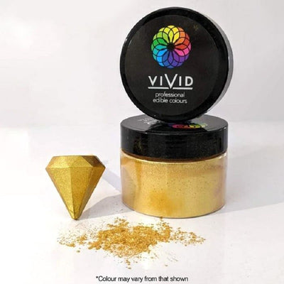 Vivid SHIMMER Super Gold Large 50g pot Edible Metallic lustre dust