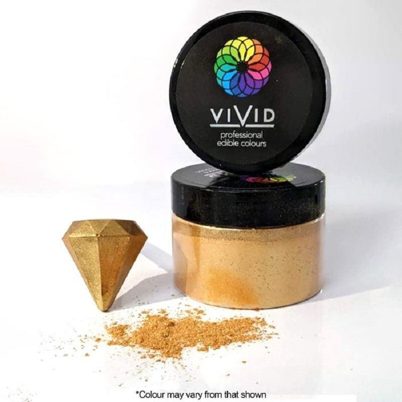Vivid SHIMMER Warm Gold Large 50g pot Edible Metallic lustre dust