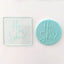 He or She gender reveal icing plaque. Sitting alongside the clear acrylic debosser used to make it