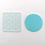 Clear chevron tile debosser. Shown alongside a fondant icing example with the pattern embossed on it