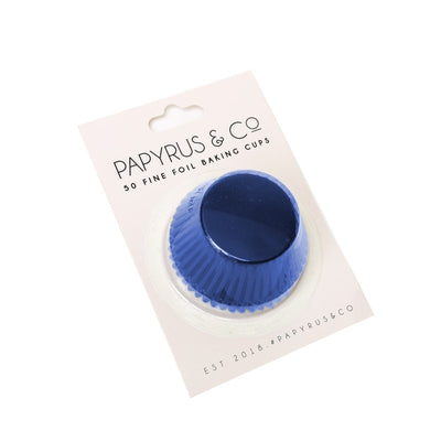 Foil baking cups Navy Blue 50mm x 35mm (50) cupcake papers