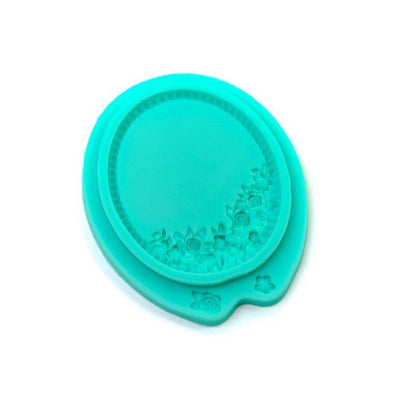 SILICONE MOULD Flower Garland OVAL FRAME