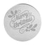 Merry Christmas Style 2 ROUND MIRROR TOPPER Silver