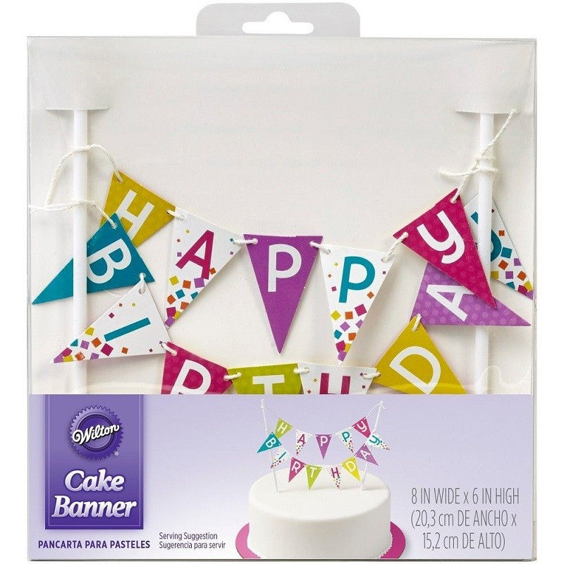Happy Birthday cake bunting Banner