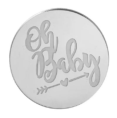 Oh Baby ROUND MIRROR TOPPER Silver