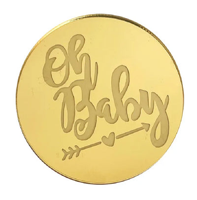 Oh Baby ROUND MIRROR TOPPER Gold