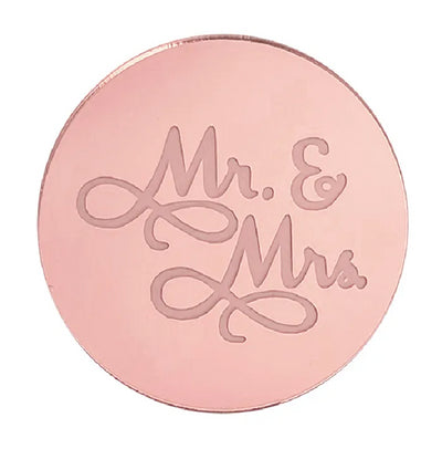 MR and MRS ROUND MIRROR TOPPER Rose Gold