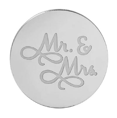 MR and MRS ROUND MIRROR TOPPER Silver