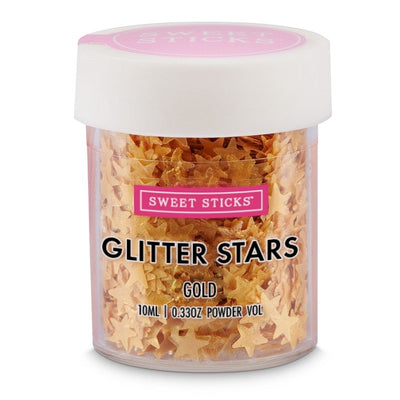 Edible glitter shapes gold stars