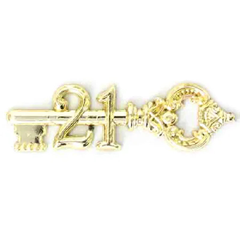 Gold 75mm 21st key plastic cake topper decoration