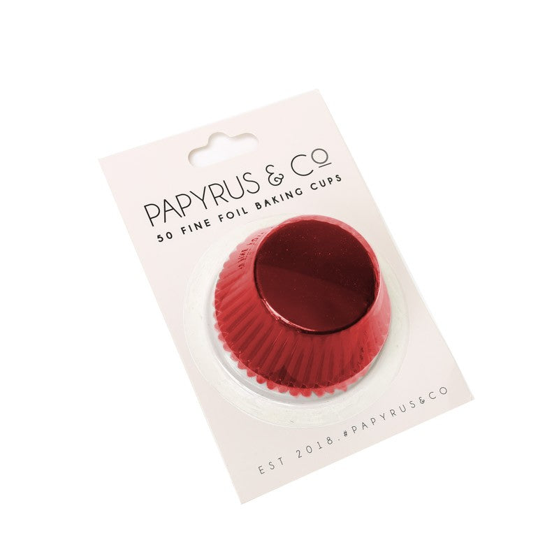 Foil baking cups RED 50mm x 35mm (50) cupcake papers