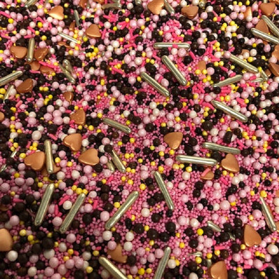 Sprinkle Medley Chocolate Rose (pink, brown and gold) 150g