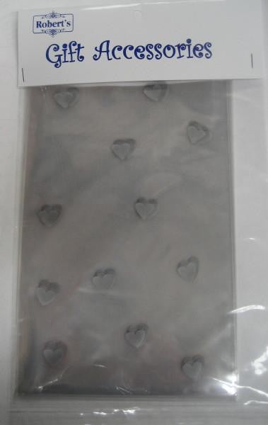 Clear bag with silver hearts