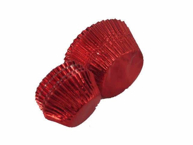 Foil baking cups red mini cupcake papers