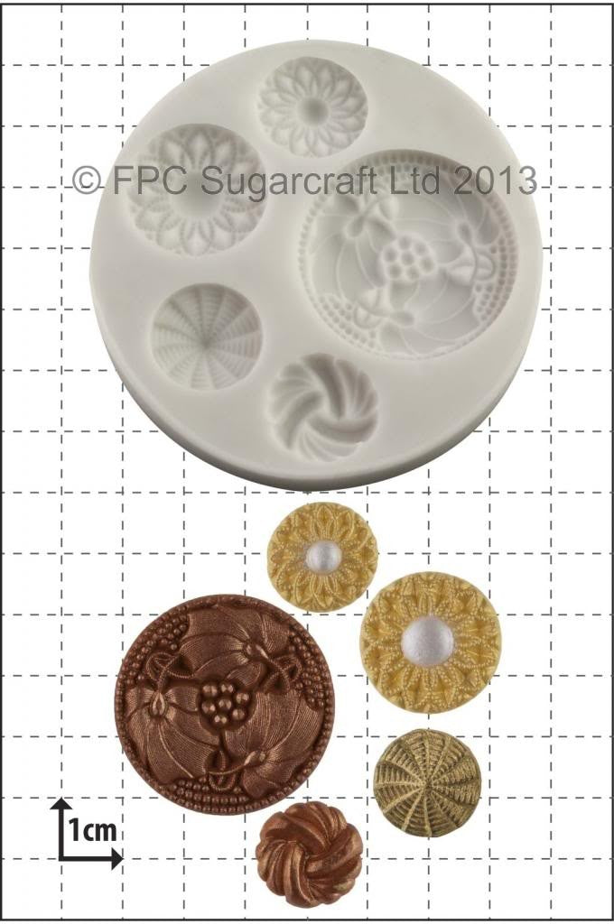 Vintage Buttons silicone mould style 1