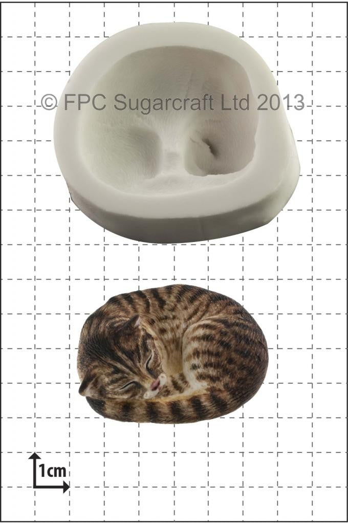 Sleeping Curled Cat silicone mould