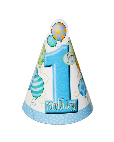 1st birthday party hats (8) BLUE