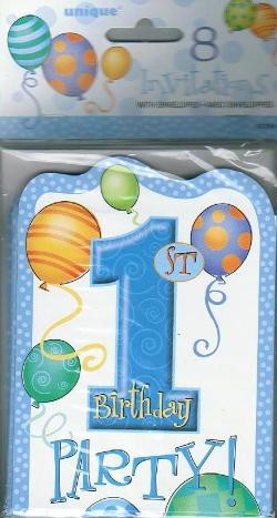 1st birthday party invites (8) BLUE