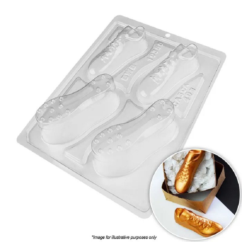 3d soccer or rugby football boots chocolate mould