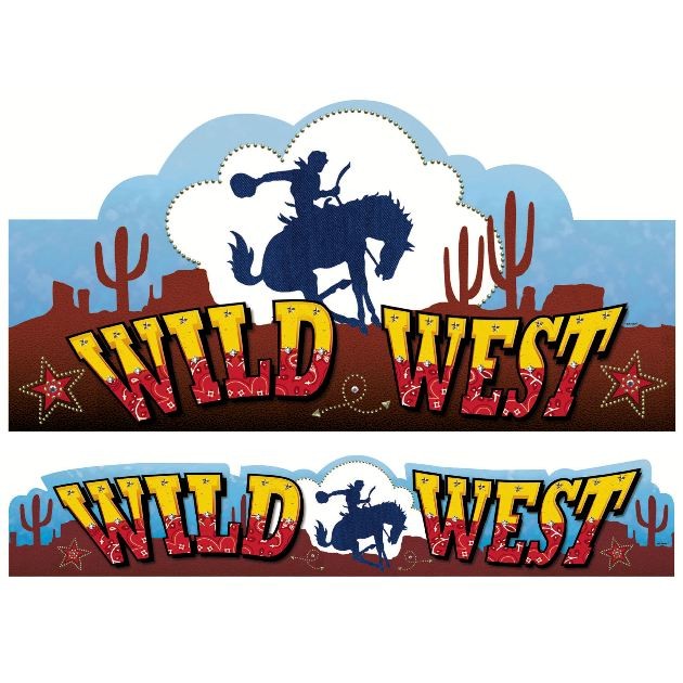 Western Cowboy and Horse Wild West cut out and banner