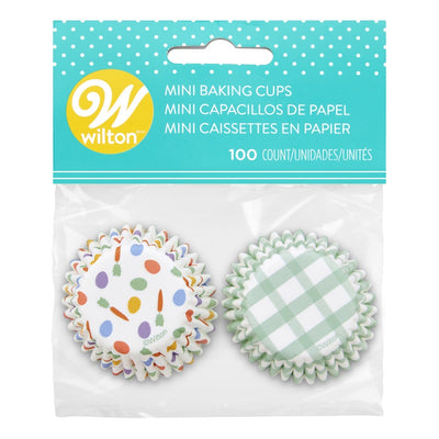 Easter Eggs carrots and plaid Mini Cupcake papers (100)