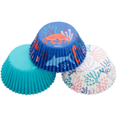 Ocean life coral and sea creatures standard cupcake papers 75 pack