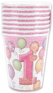 1st birthday party cups (8) PINK