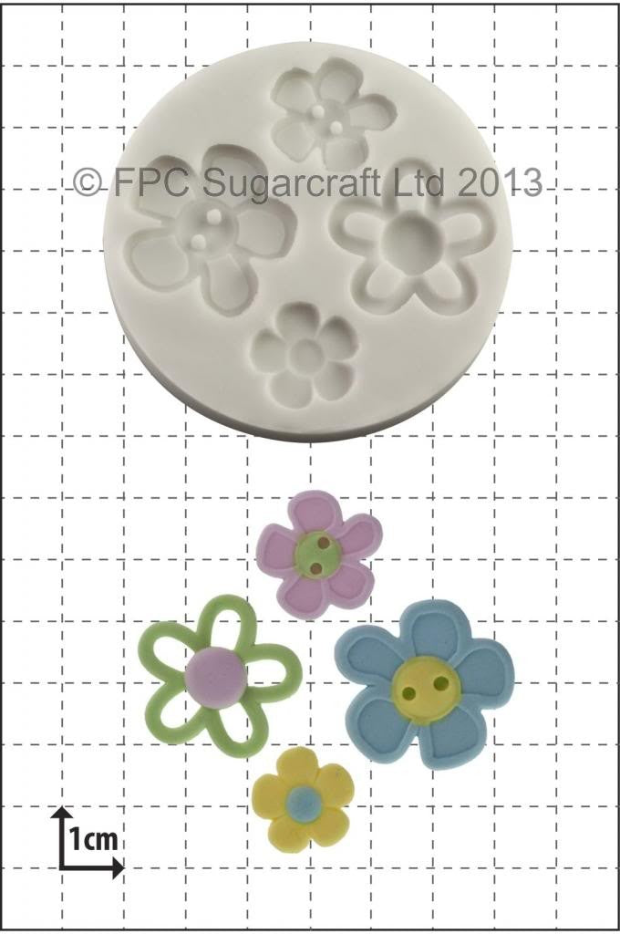 Flower Shape Buttons silicone mould