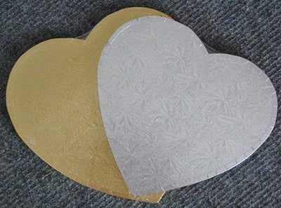 Cake board heart SILVER 7 inch