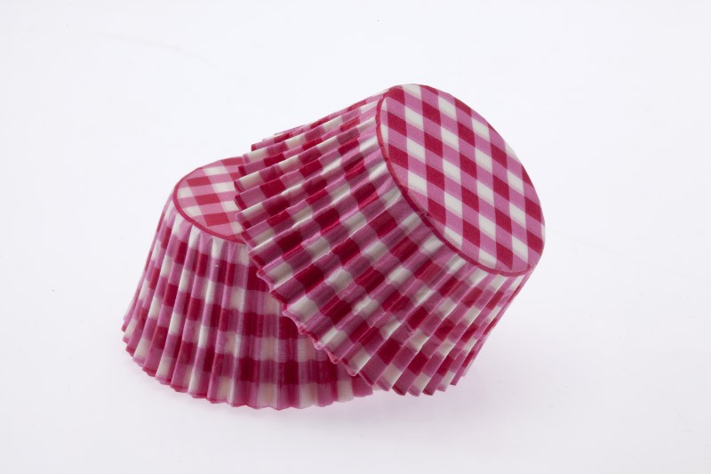 Gingham Hot Pink standard cupcake papers
