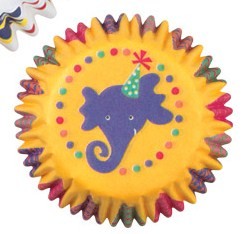 Big top circus elephant and animals mini cupcake papers