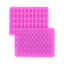 Two pink silicone moulds with cavities shaped like gummy bears.