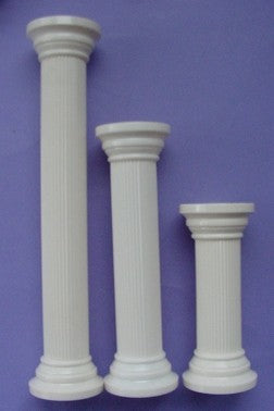 Ivory round pillar 7 inch set of 4