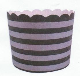 Patisserie cake or cupcake papers silver and black stripes
