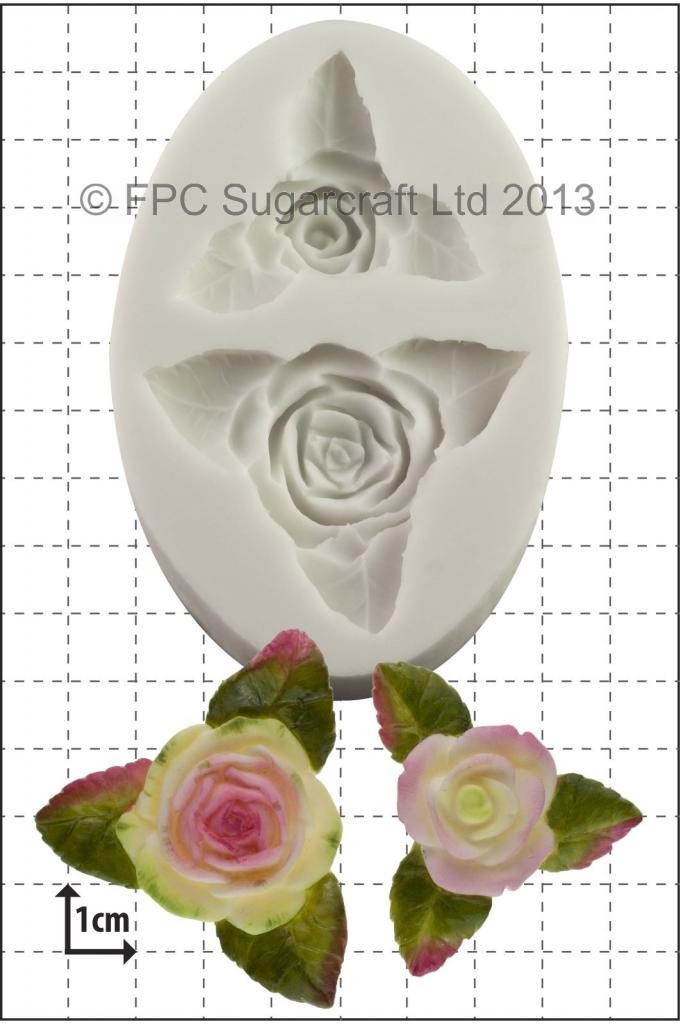 Roses & leaves (DUO) silicone mould