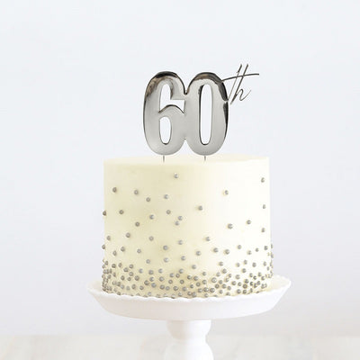 Silver METAL CAKE TOPPER 60TH