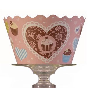 Cupcake wrappers Hearts and Cupcakes (12)