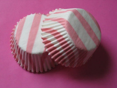 Zebra stripe (Pink and white) MINI cupcake papers