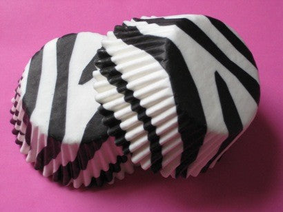Zebra stripe (Black and white) mini cupcake papers