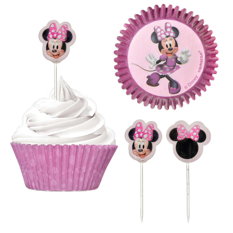 Minnie Mouse cupcake paper and pick Set