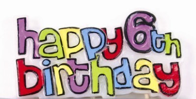 Happy 6th Birthday feature candle
