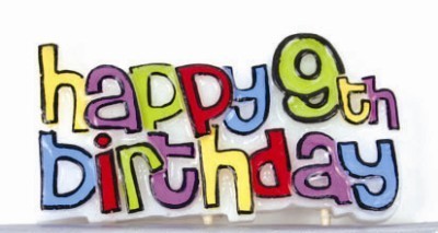 Happy 9th Birthday feature candle
